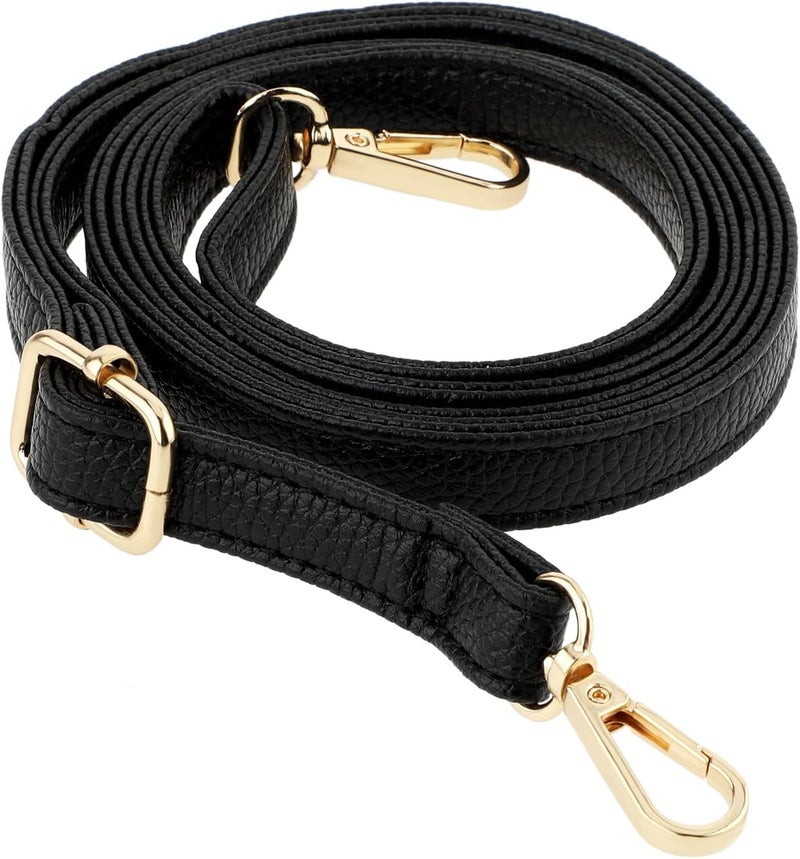 Telooco Purse Strap Replacement 33.4-59 Inch Adjustable Leather Belt for Purse Crossbody Bag Handbags,Black - Image 1